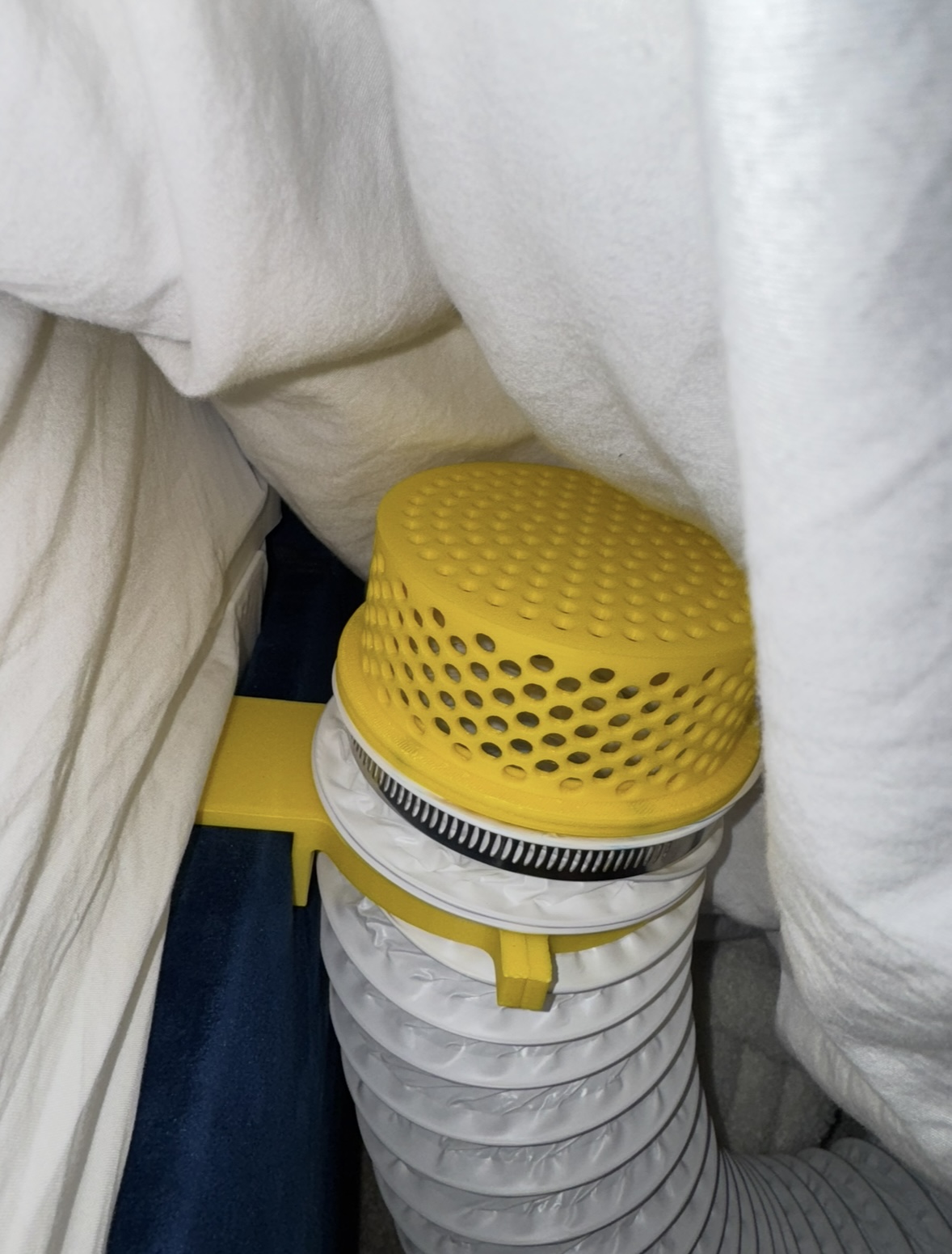Large 3D printed air conditioning duct cover, covered