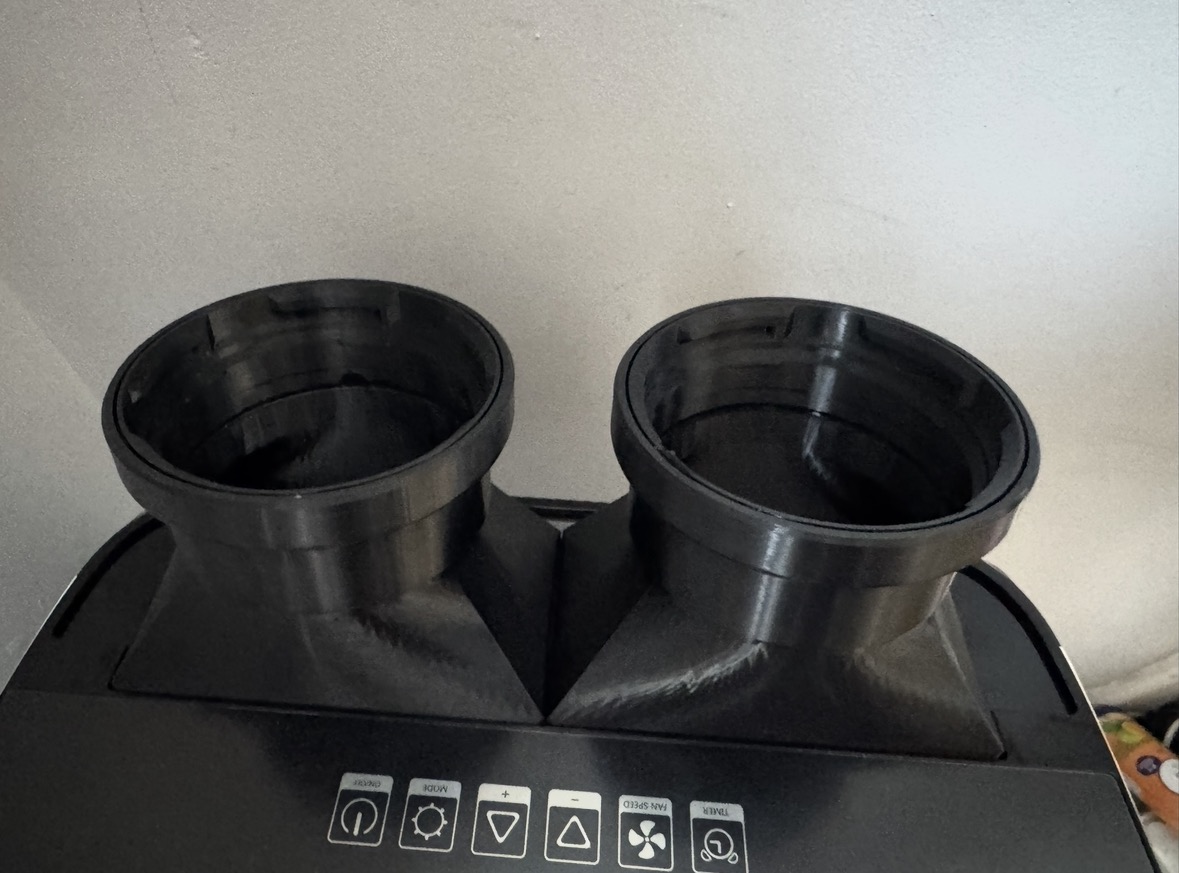 3D printed replacement air conditioner faceplate, front view