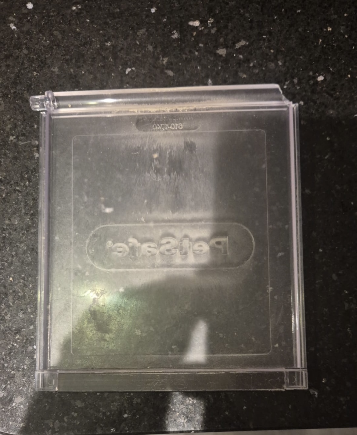 3D printed replacement cat flap door, the original door for comparison