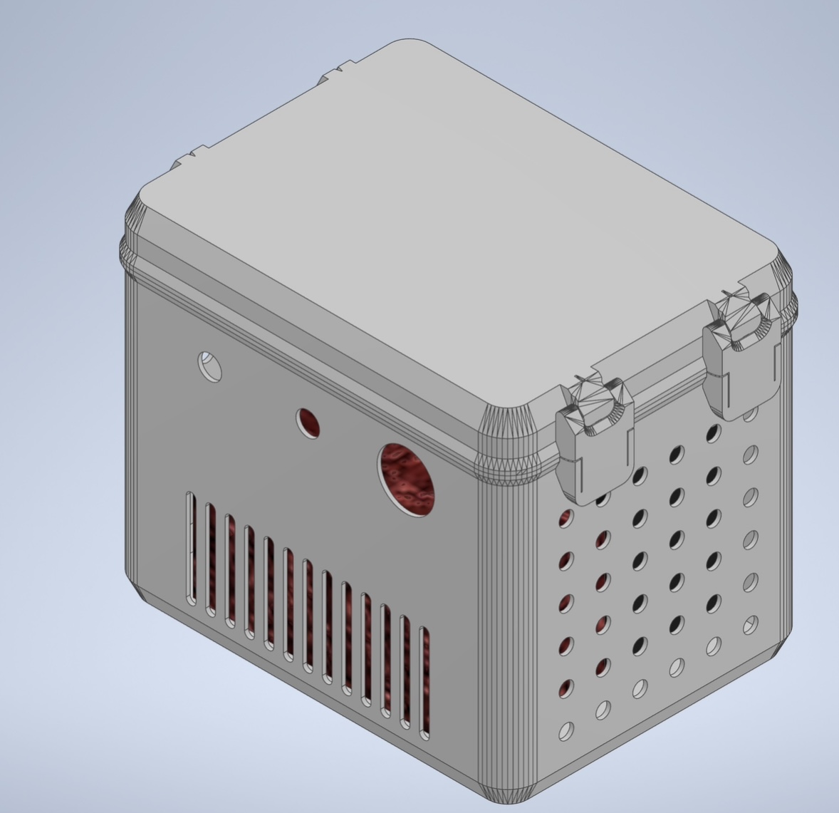 Custom 3D printed charging station, CAD model view