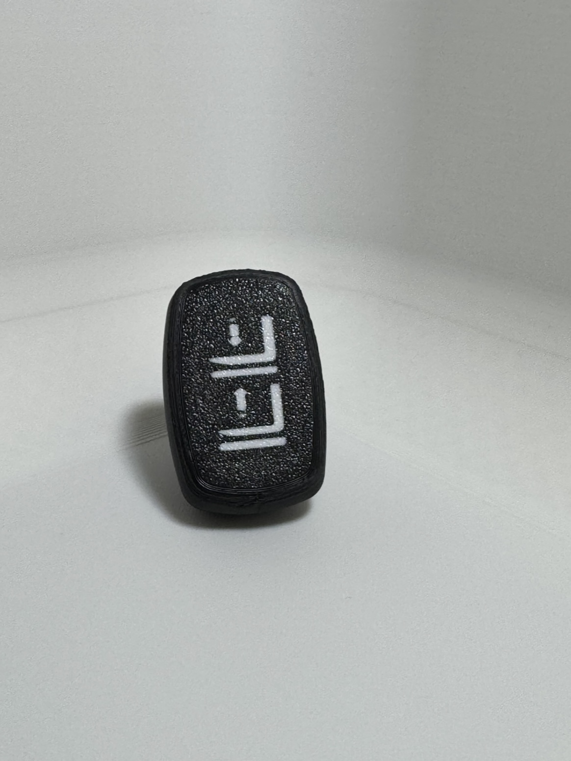 3D printed replacement forklift handle, front view