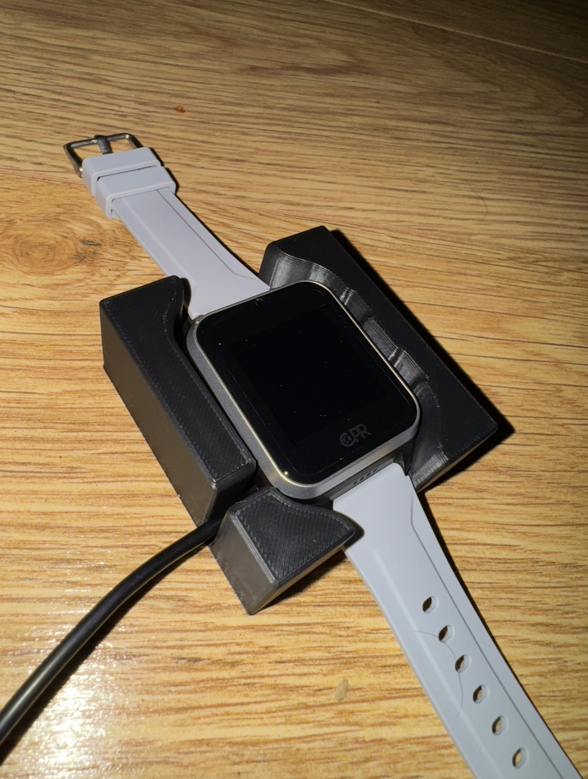3D printed watch charger stand, close up